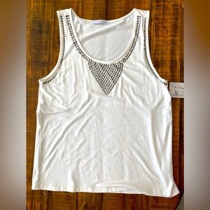 White studded tank